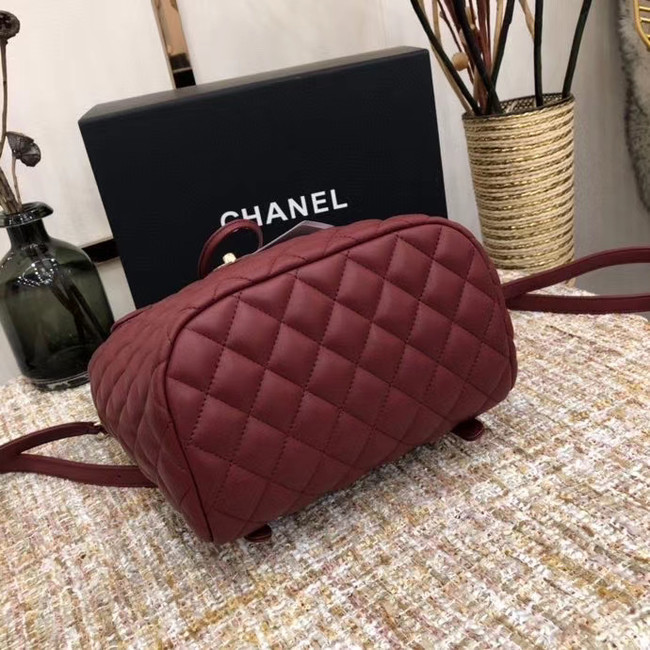 Chanel Backpack Sheepskin Original Leather 83431 Burgundy