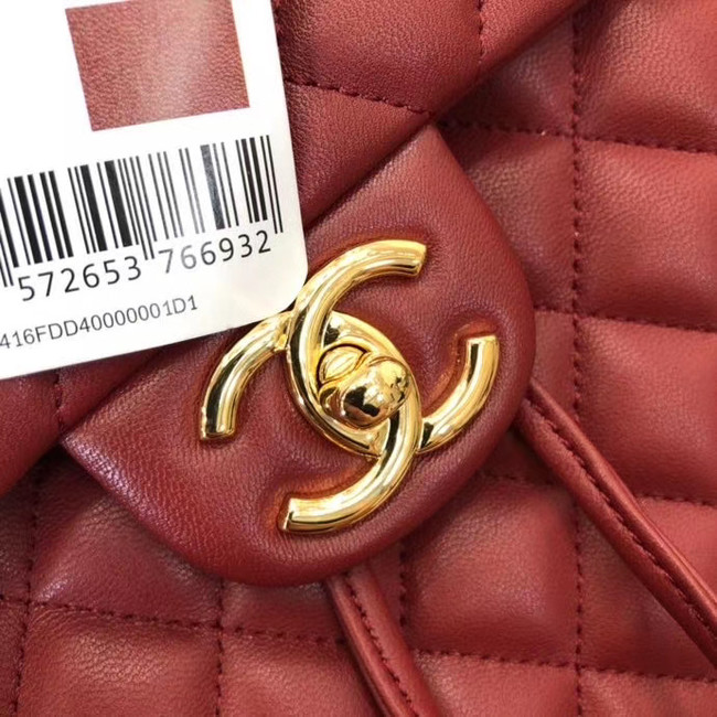 Chanel Backpack Sheepskin Original Leather 83431 Burgundy