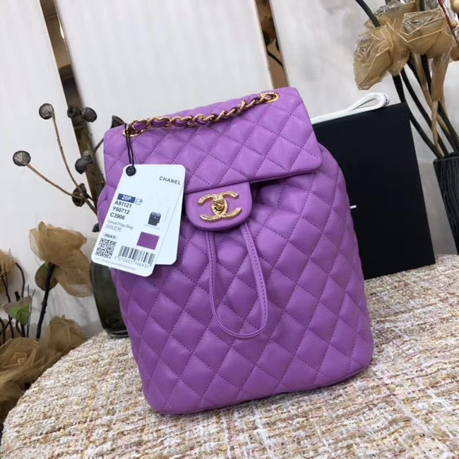 Chanel Backpack Sheepskin Original Leather 83431 Lavender