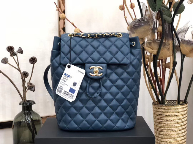 Chanel Backpack Sheepskin Original Leather 83431 blue