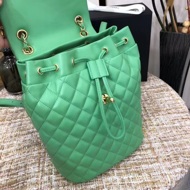 Chanel Backpack Sheepskin Original Leather 83431 green