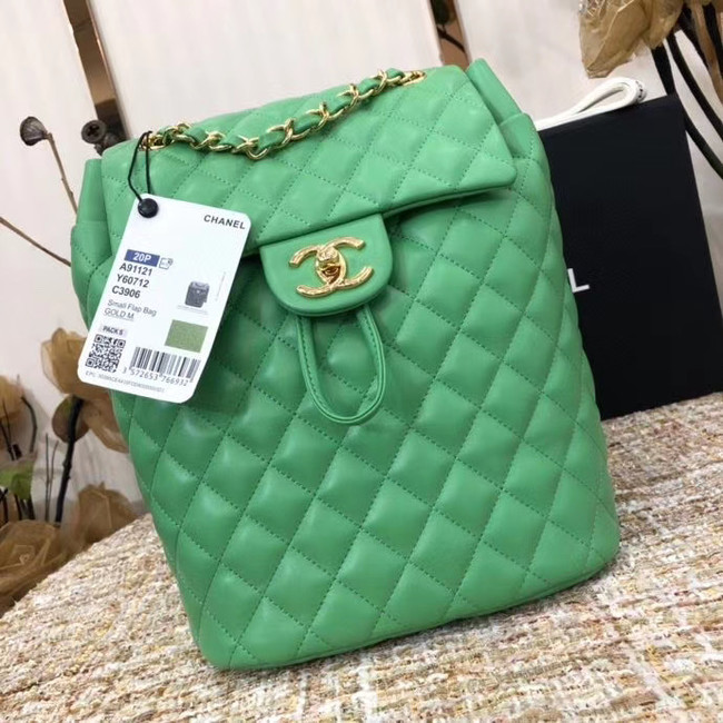 Chanel Backpack Sheepskin Original Leather 83431 green