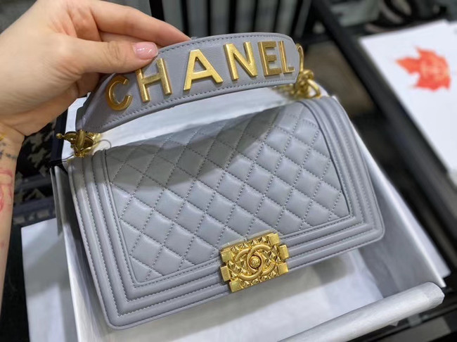 BOY CHANEL flap bag A67086 grey