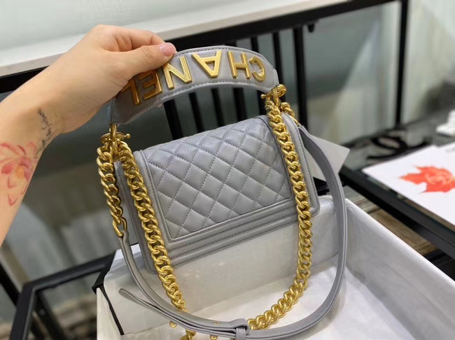 Small boy chanel handbag AS67085 grey