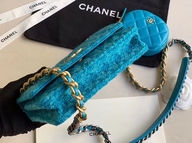 CHANEL 19 Flap Bag WOC 33817 blue