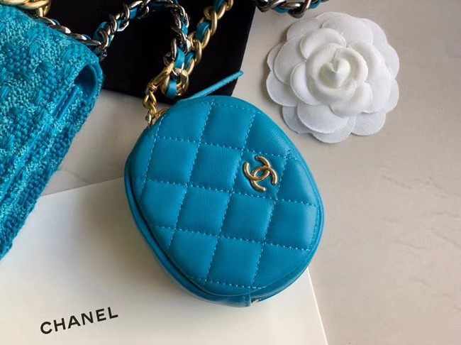 CHANEL 19 Flap Bag WOC 33817 blue