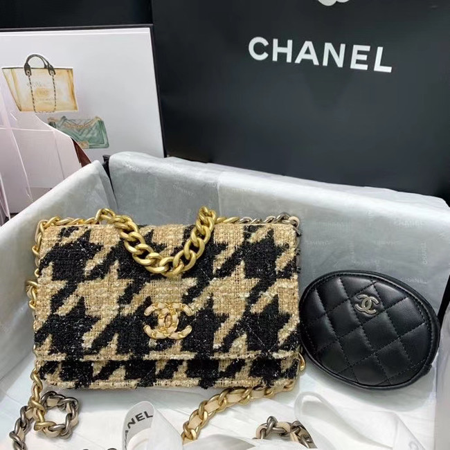 CHANEL 19 Flap Bag WOC 33817 apricot&Black