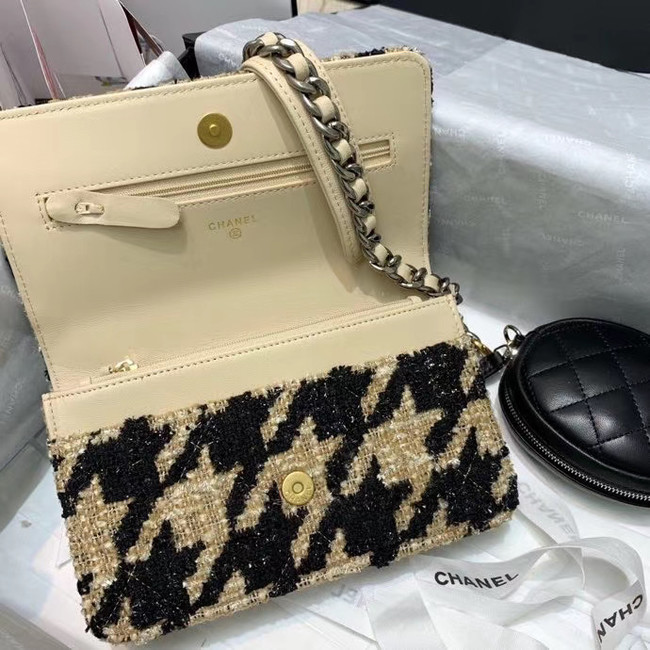 CHANEL 19 Flap Bag WOC 33817 apricot&Black