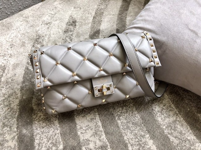 VALENTINO VLOCK Origianl leather shoulder bag 0053 grey