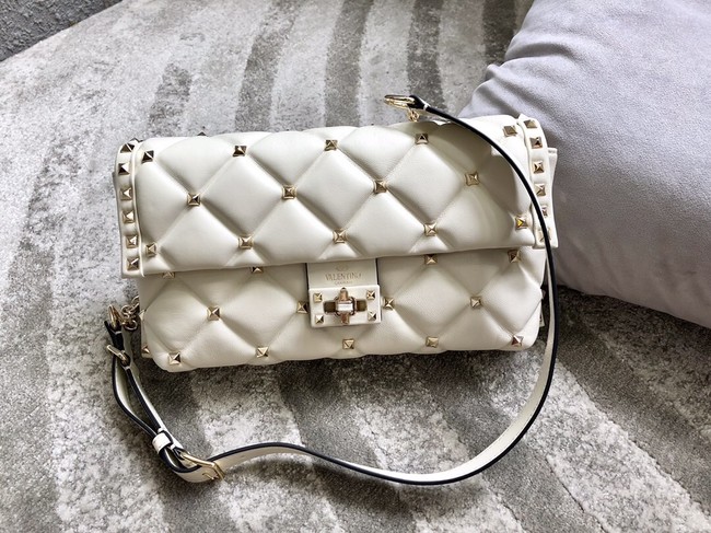 VALENTINO VLOCK Origianl leather shoulder bag 0053 white