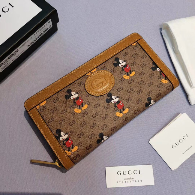 Gucci Disney x zip around wallet 602532 brown