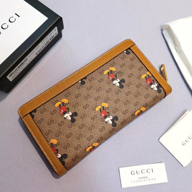 Gucci Disney x zip around wallet 602532 brown