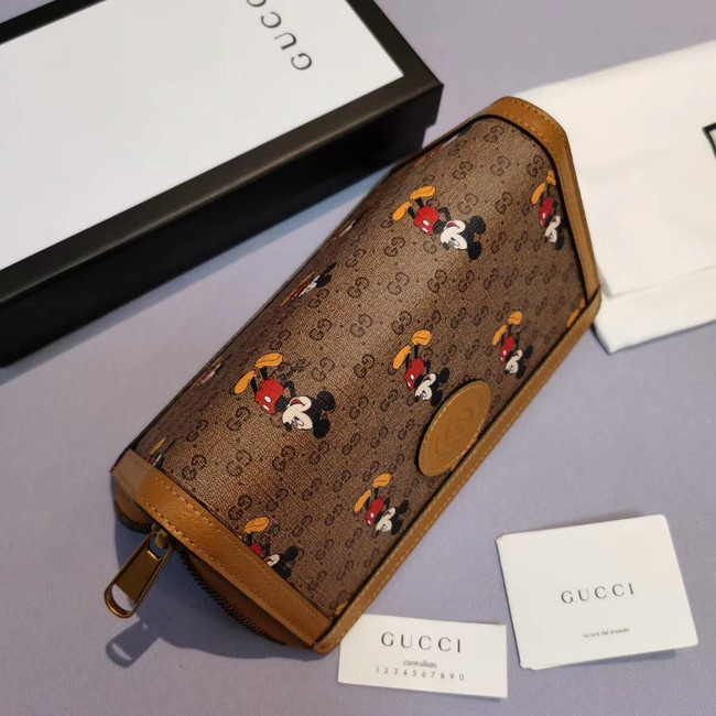 Gucci Disney x zip around wallet 602532 brown