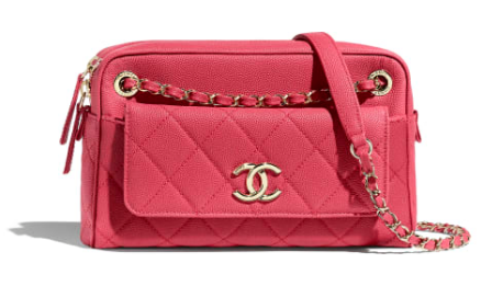 CHANEL Small camera bag Grained Calfskin & Gold-Tone Metal AS1367 pink