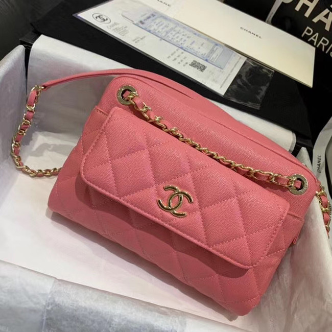 CHANEL Small camera bag Grained Calfskin & Gold-Tone Metal AS1367 pink