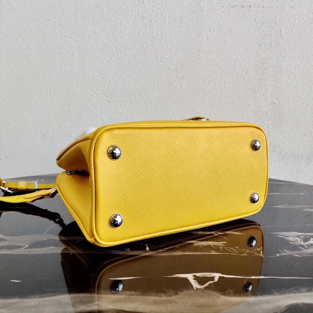 Prada Saffiano leather mini-bag 1BA296 yellow