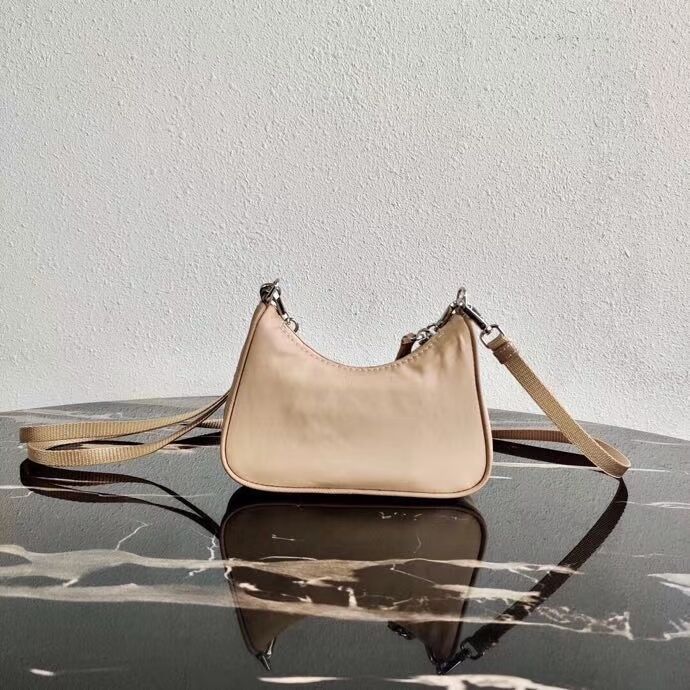 Prada Re-Edition nylon mini shoulder bag 1TT122  apricot