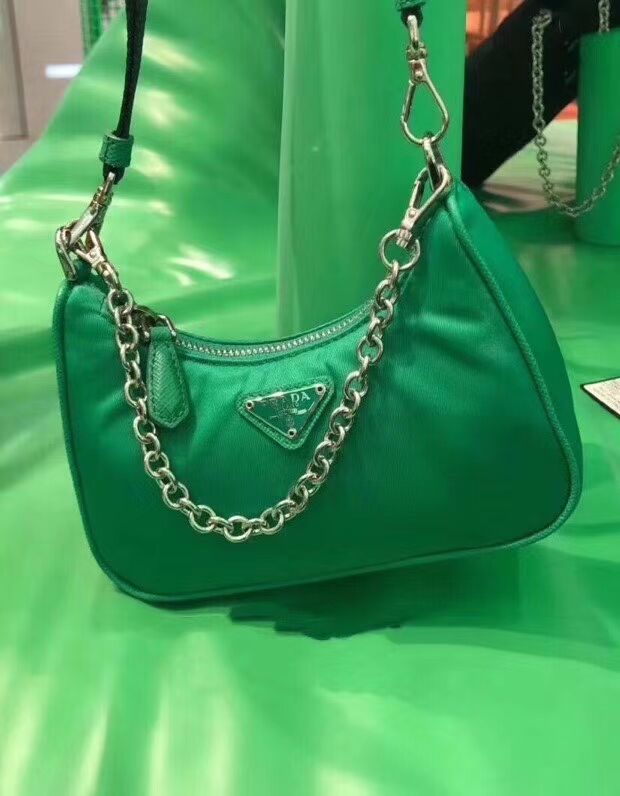 Prada Re-Edition nylon mini shoulder bag 1TT122 green