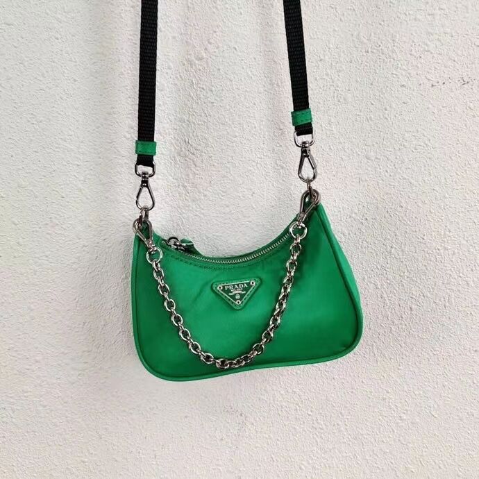 Prada Re-Edition nylon mini shoulder bag 1TT122 green