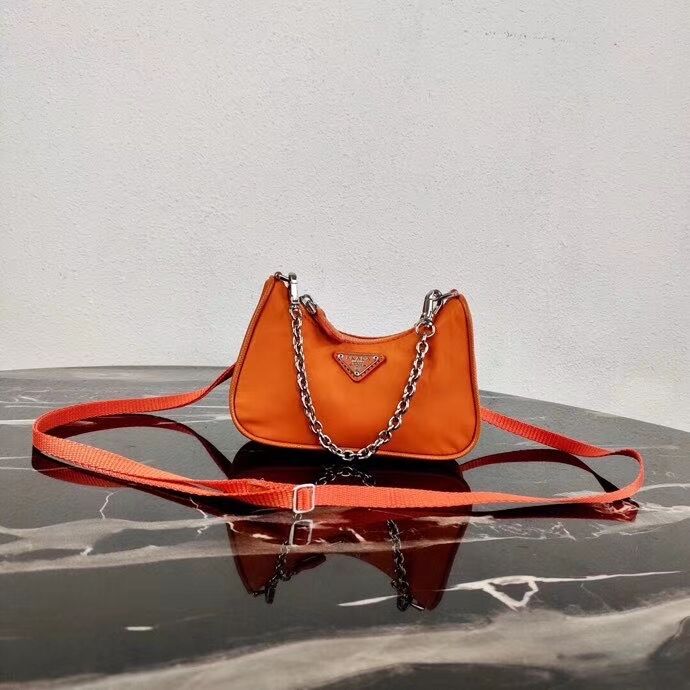 Prada Re-Edition nylon mini shoulder bag 1TT122 orange