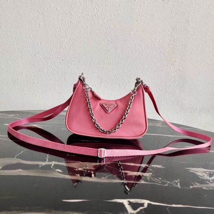 Prada Re-Edition nylon mini shoulder bag 1TT122 pink