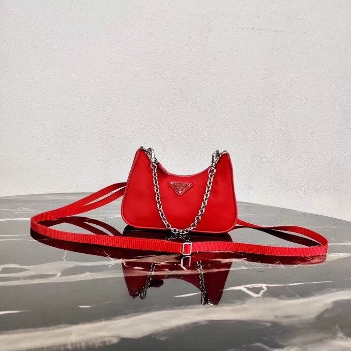 Prada Re-Edition nylon mini shoulder bag 1TT122 red