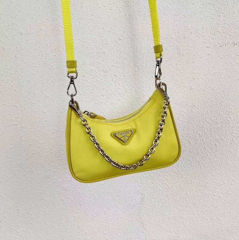 Prada Re-Edition nylon mini shoulder bag 1TT122 yellow