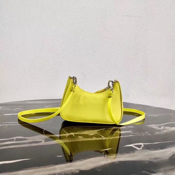 Prada Re-Edition nylon mini shoulder bag 1TT122 yellow