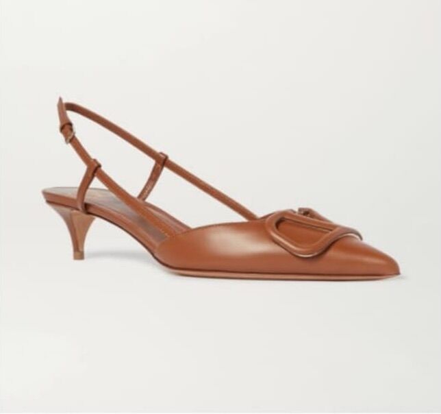 Valentino Garavani Leather Sandal Shoes V80777 Brown