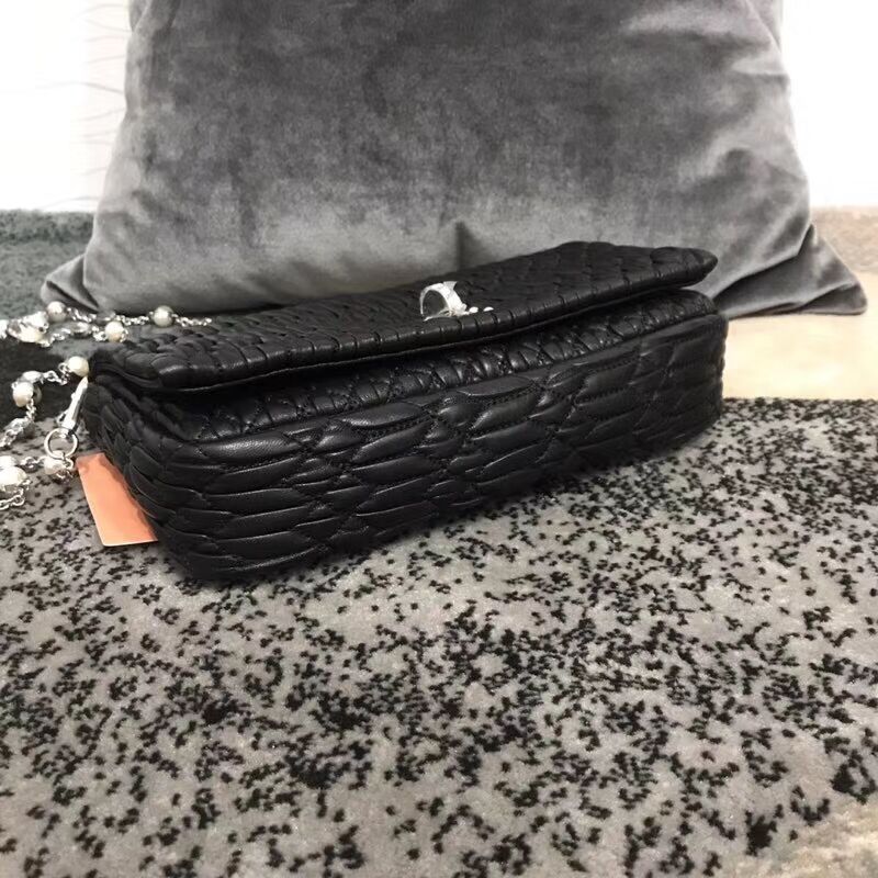 miu miu Matelasse Nappa Leather shoulder bag 5BD140G black