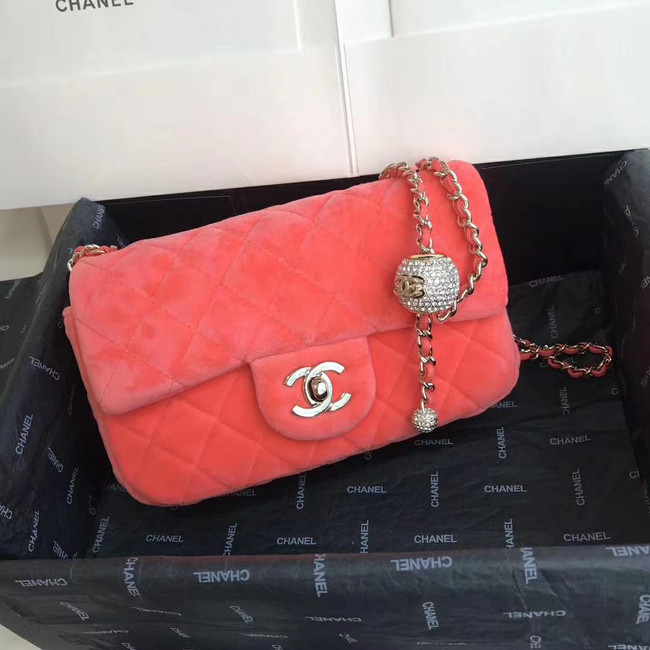 Chanel Original Small velvet flap bag AS1792 Watermelon red