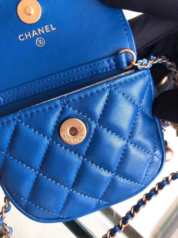 Chanel Sheepskin Original Leather Pocket AP1461 blue