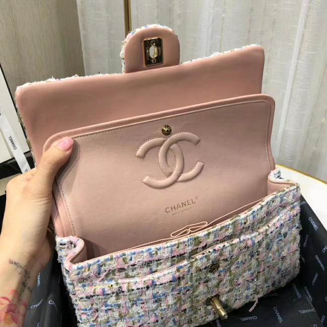 Chanel Original flap bag Twill soft A01112 pink