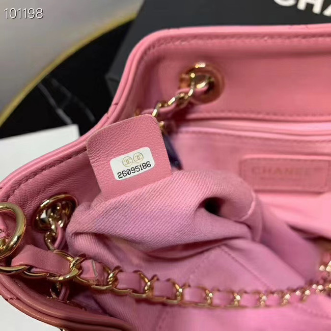 CHANEL Calfskin small Backpack & gold-Tone Metal AS1614 pink