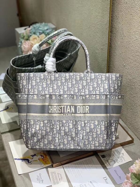 DIOR Beach Bag CANVAS C0175 GREY