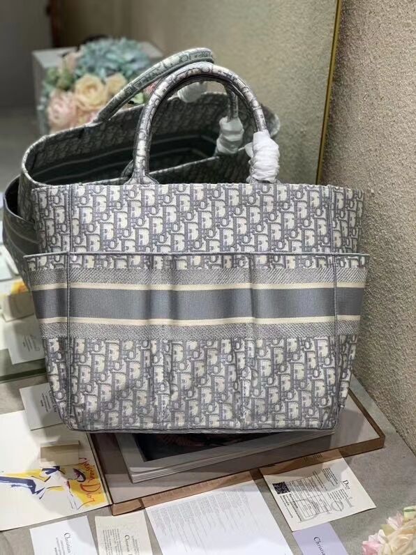 DIOR Beach Bag CANVAS C0175 GREY