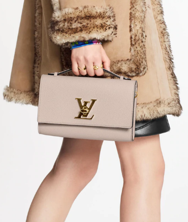 Louis Vuitton Original Grain calfskin LOCKME CLUTCH M56087 Taupe