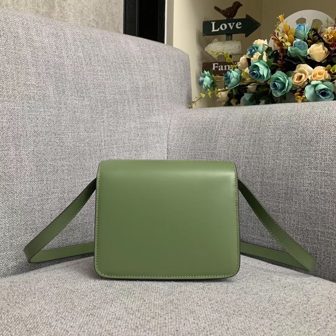 Celine Classic Box Teen Flap Bag Original Calfskin Leather 3379 Green