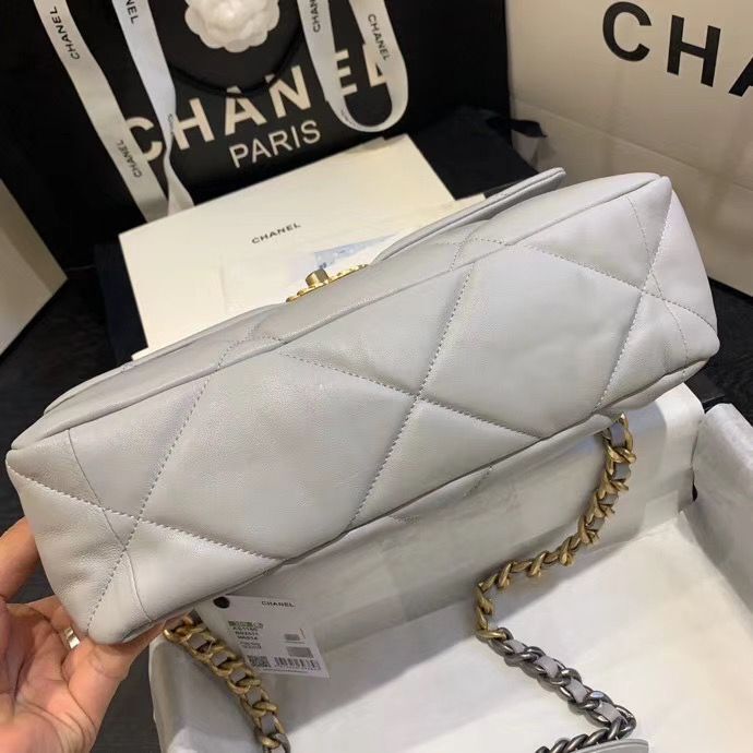 CHANEL 19 Flap Bag AS1160 AS1161 AS1162 Light Gray