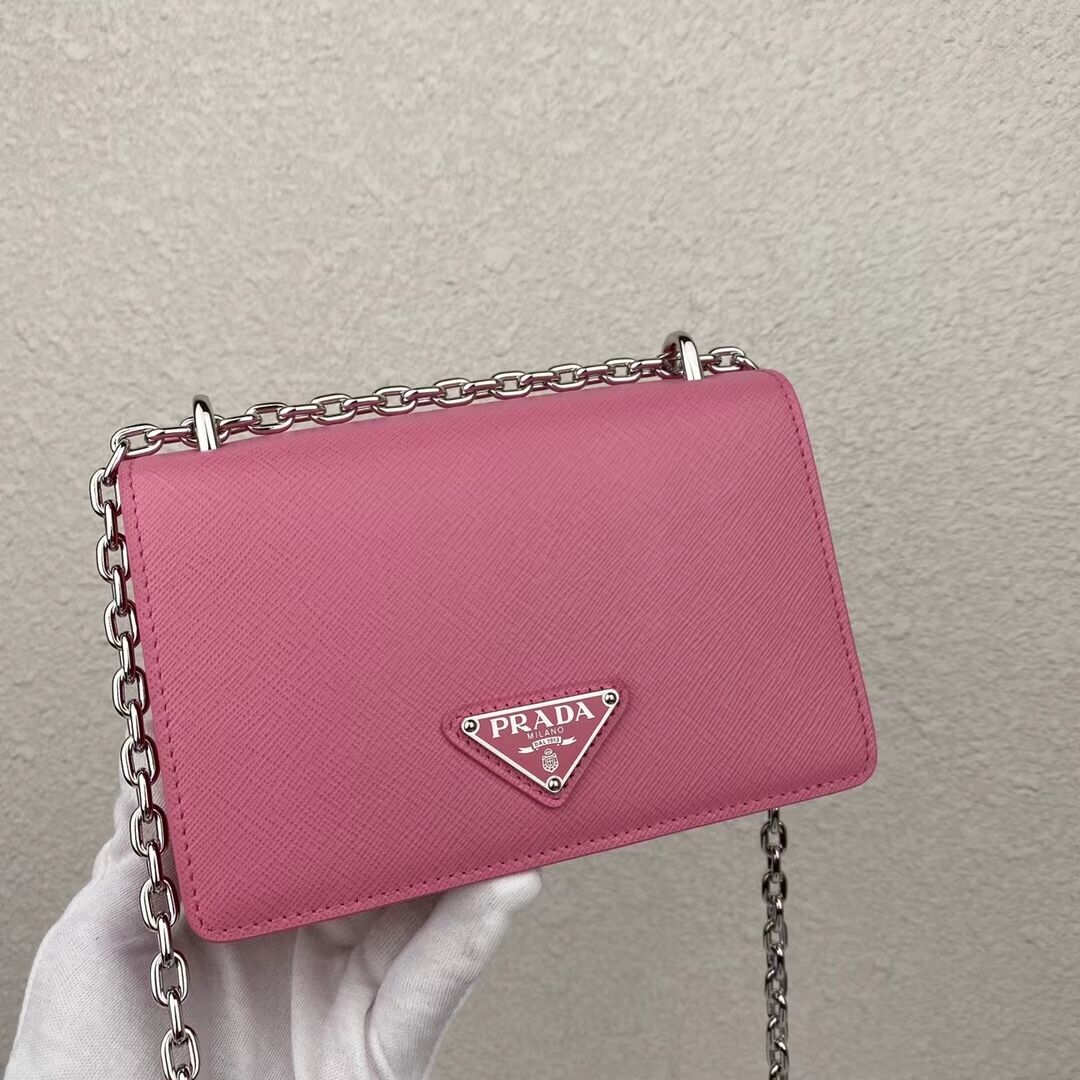 Prada Saffiano leather mini shoulder bag 2BD032 pink