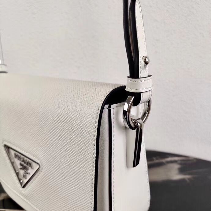 Prada Saffiano leather mini shoulder bag 2BD249 white