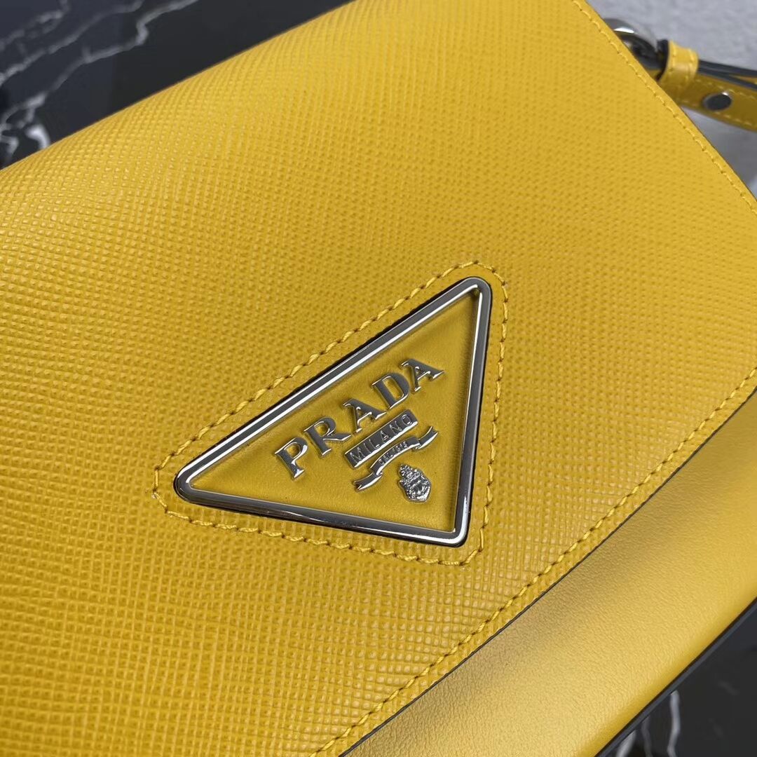 Prada Saffiano leather mini shoulder bag 2BD249 yellow