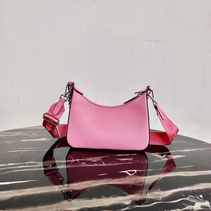 Prada Saffiano leather mini shoulder bag 2BH204 pink