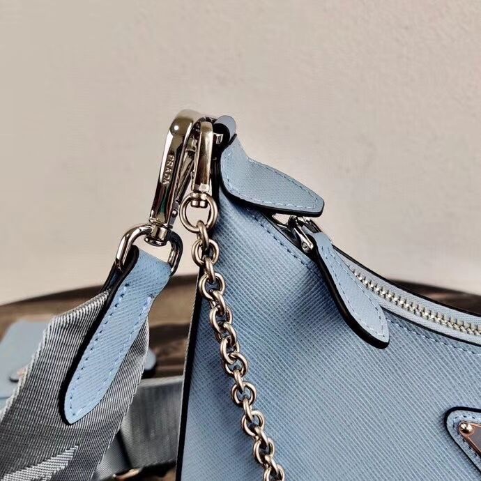 Prada Saffiano leather mini shoulder bag 2BH204 sky blue