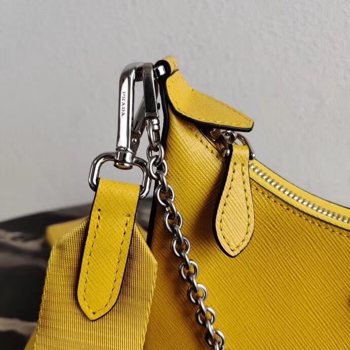 Prada Saffiano leather mini shoulder bag 2BH204 yellow