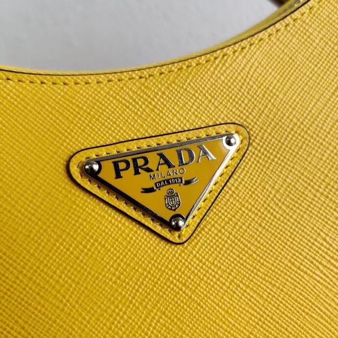 Prada Saffiano leather mini shoulder bag 2BH204 yellow