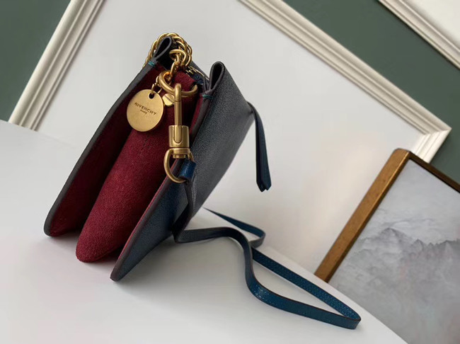 GIVENCHY leather and suede shoulder bag 9337 blue