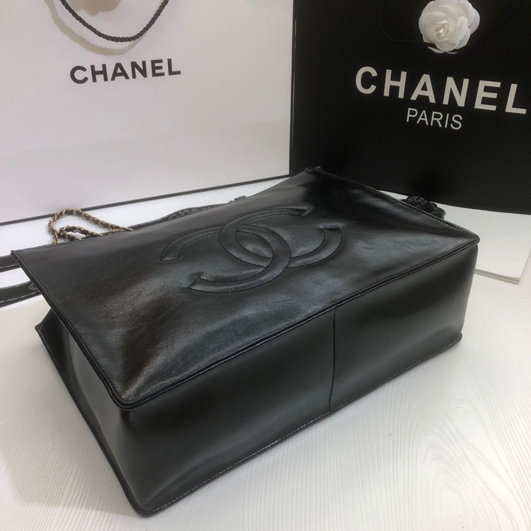 Chanel Original Leather Tote Shopping Bag AS1943 Black