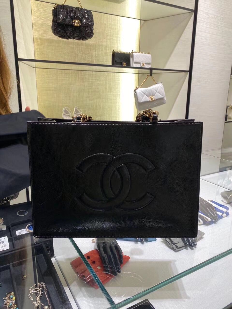 Chanel Original Leather Tote Shopping Bag AS1943 Black