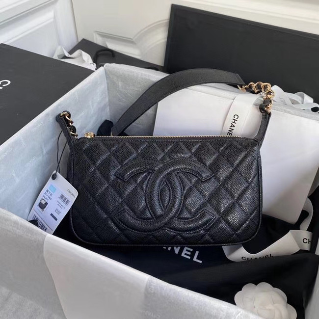 Fashion Chanel Original Caviar Leather Classic Bag 36988 black